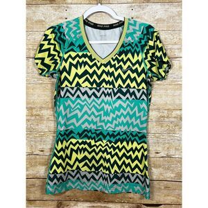 NIKE PRO DRI-FIT MULT-COLOR ACTIVEWEAR FITTED COMPRESSION TOP SIZE MED